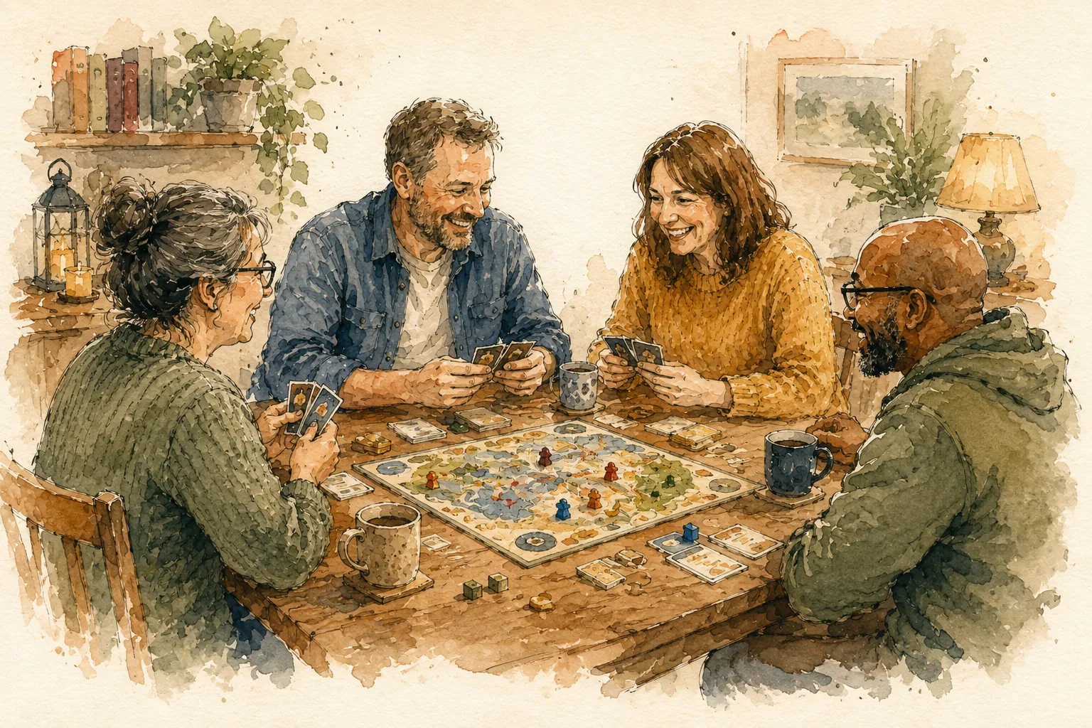 Children building with Lego and playing board games