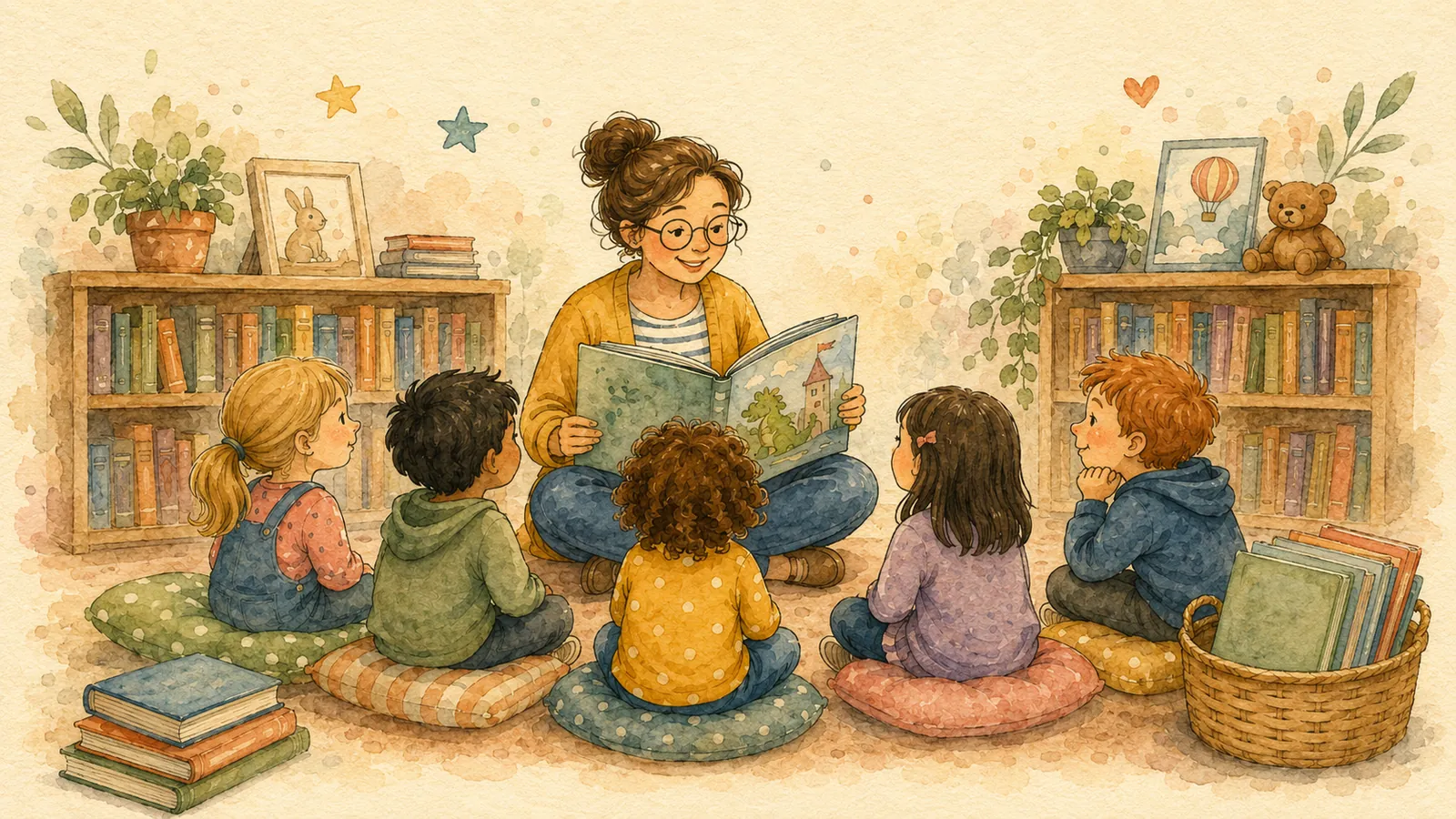 Children enjoying story time at Bangor Library