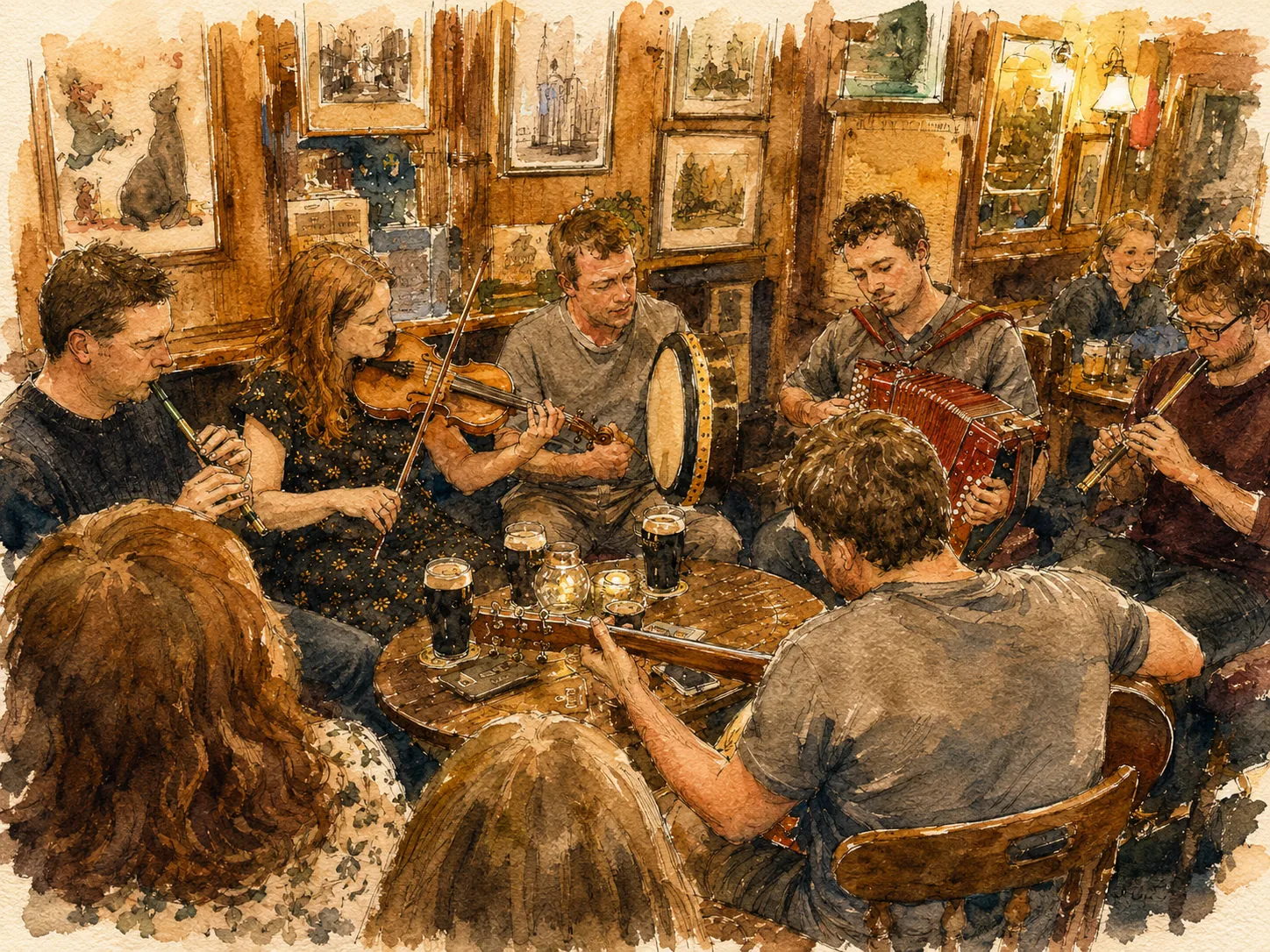 Live trad session at Black Castle Bar Wicklow