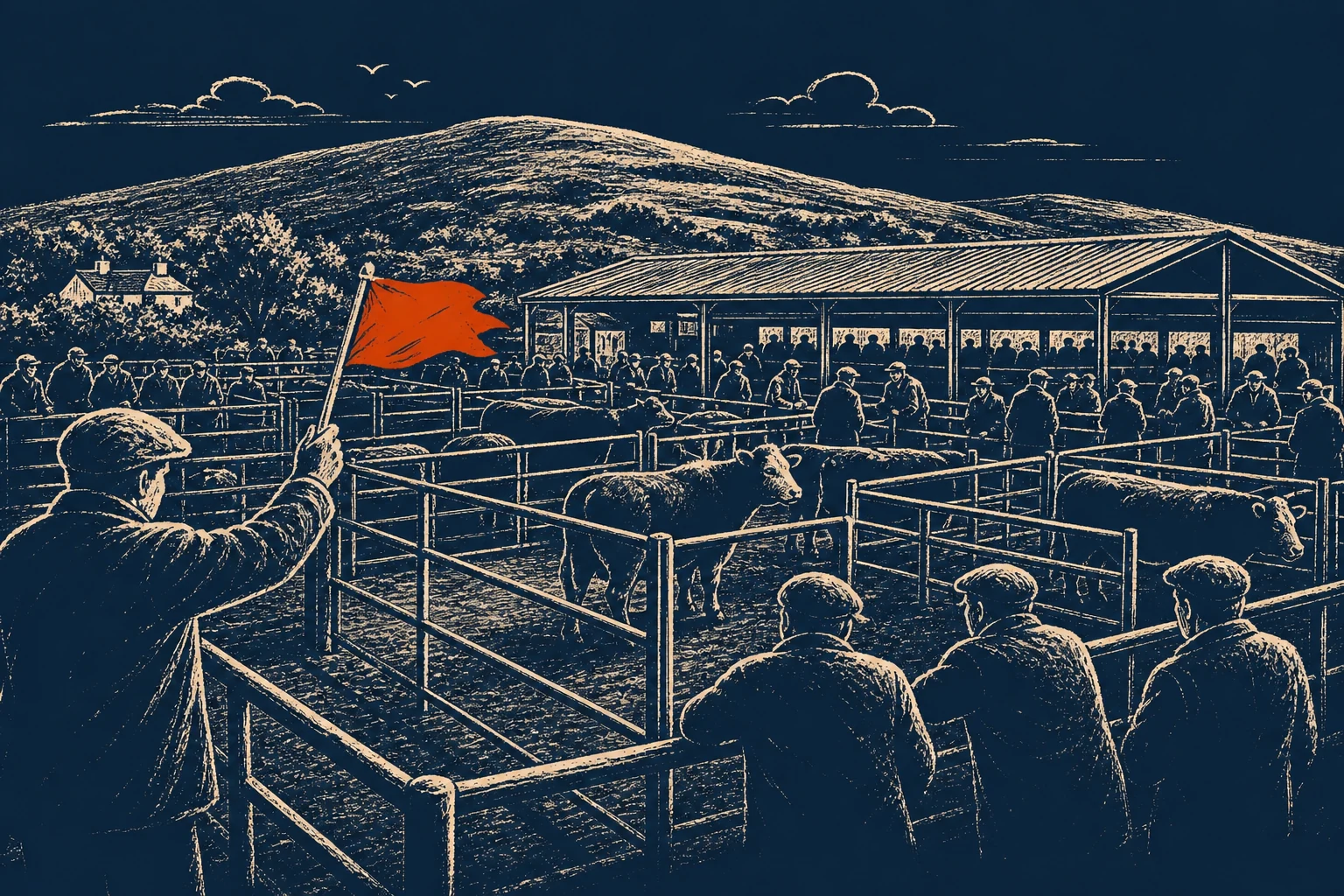 Cattle pens at Carlow Mart on Killeshin Road