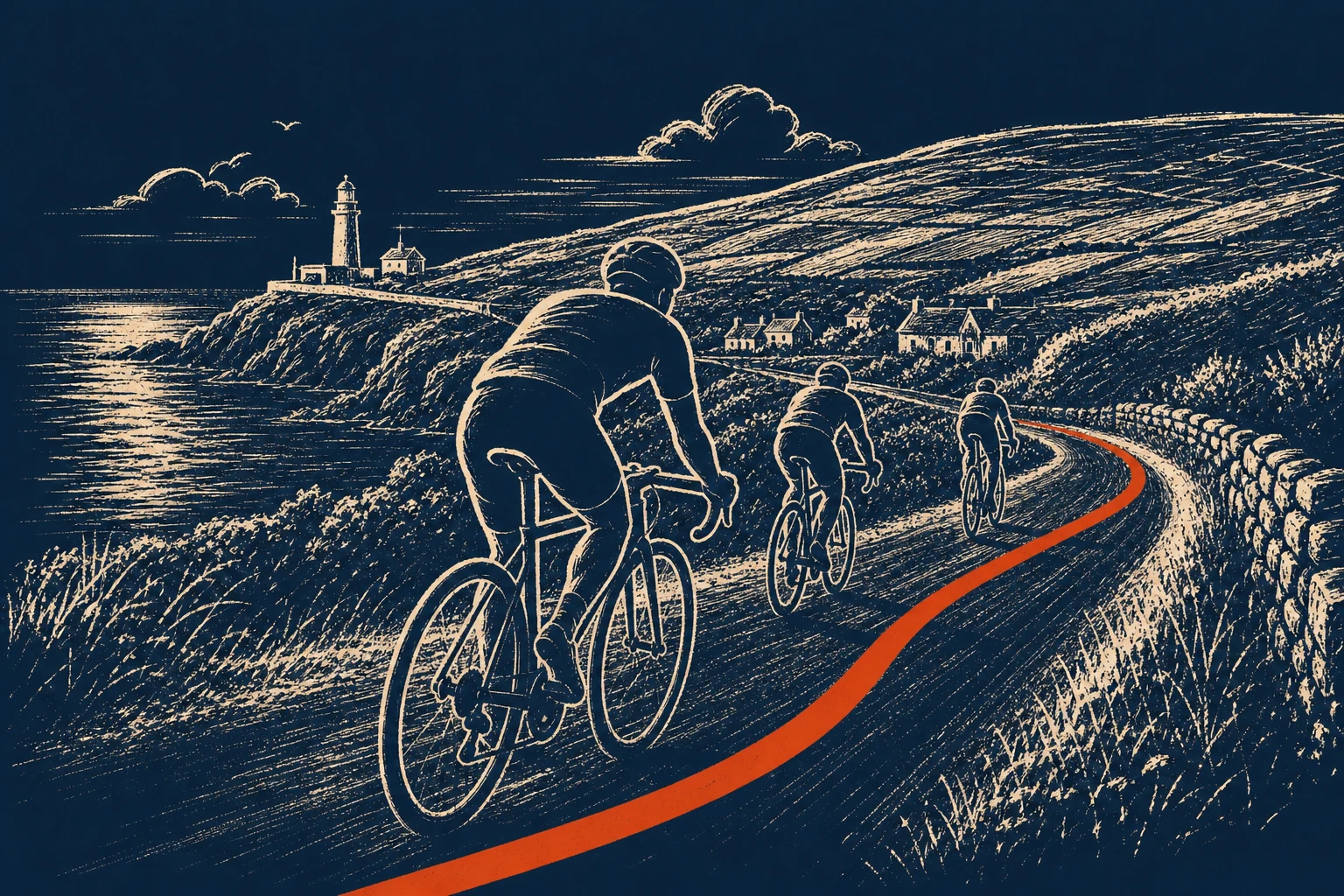 Cyclists racing on country roads near Ardaghy during the Emyvale Grand Prix