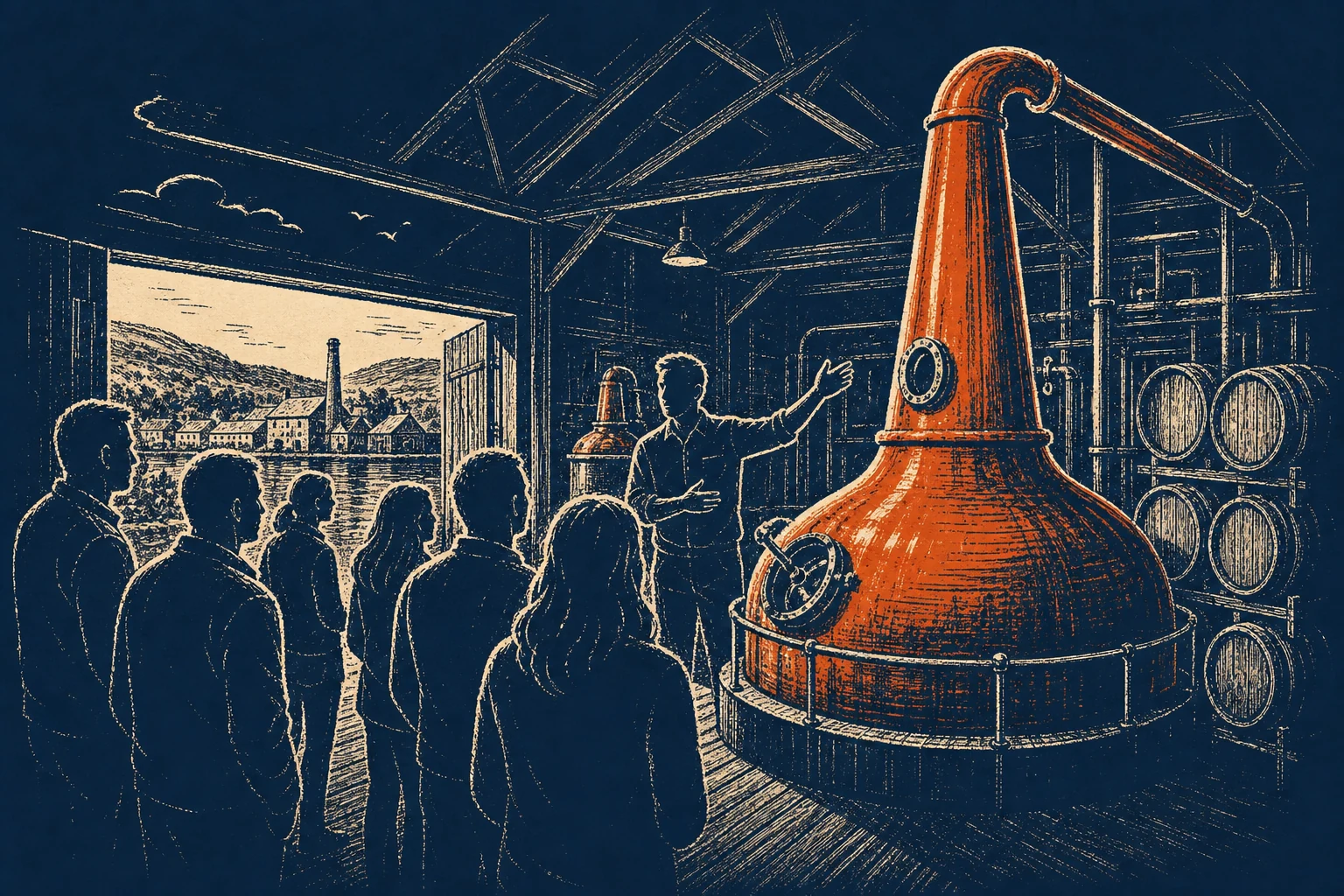 Rebel City Distillery interior Cork City set for a supper club event