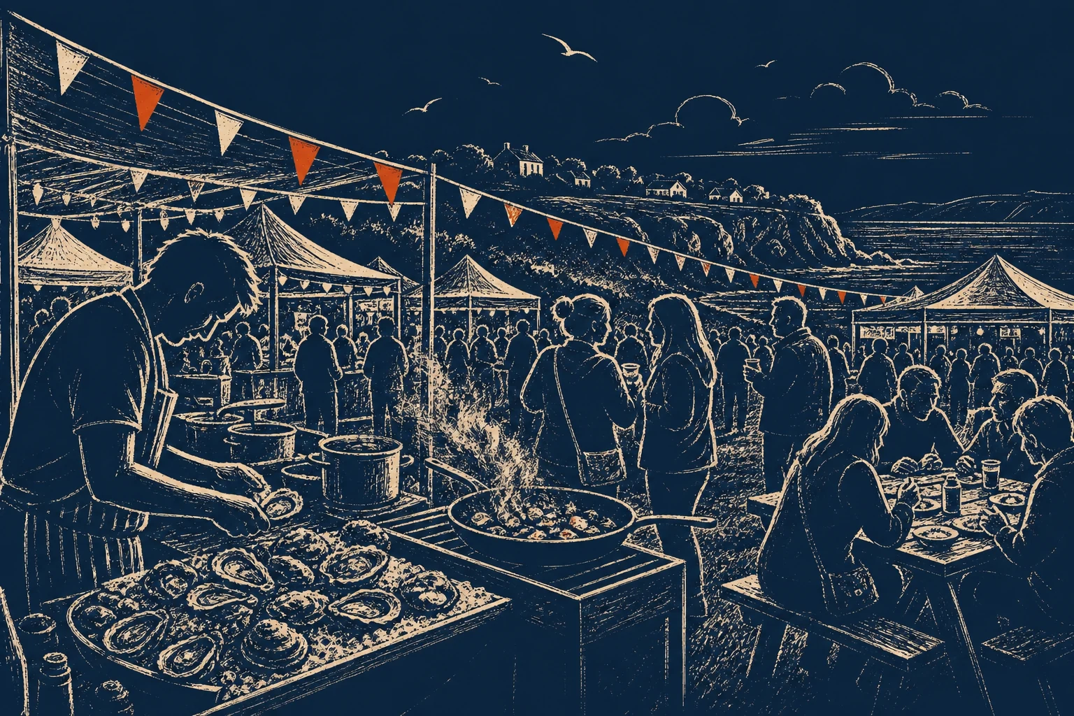 Autumn food and apple stalls set out in the walled gardens at Belvedere House