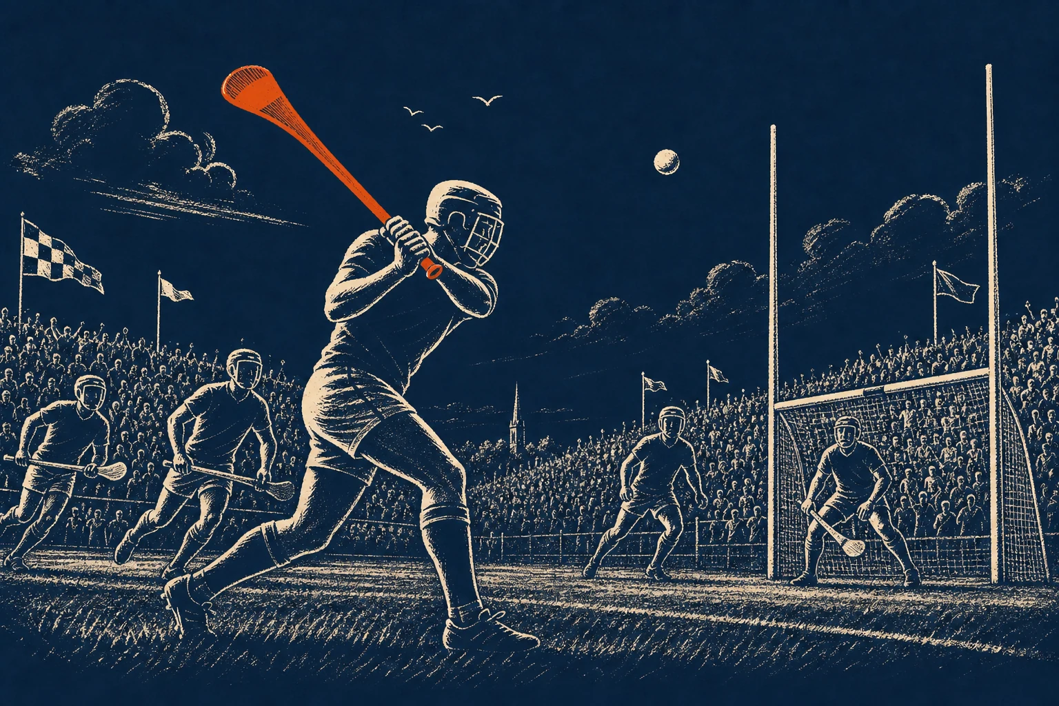Hurling match in progress at St Mellan's Park, Emyvale