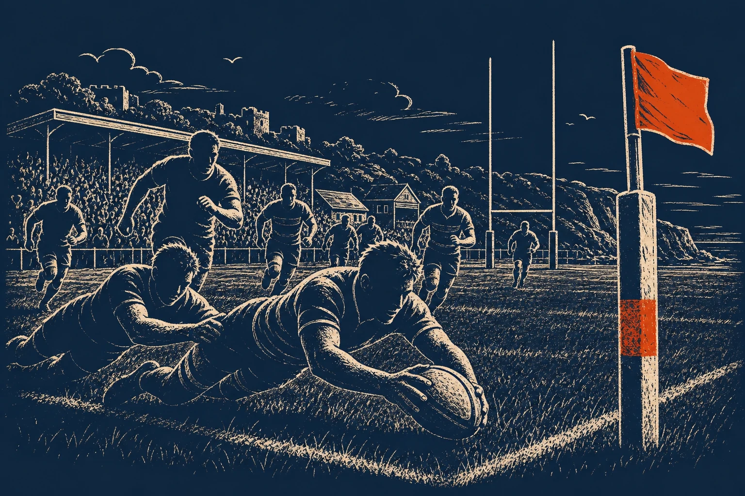 Club rugby scrum at O'Driscolls Park, Wexford