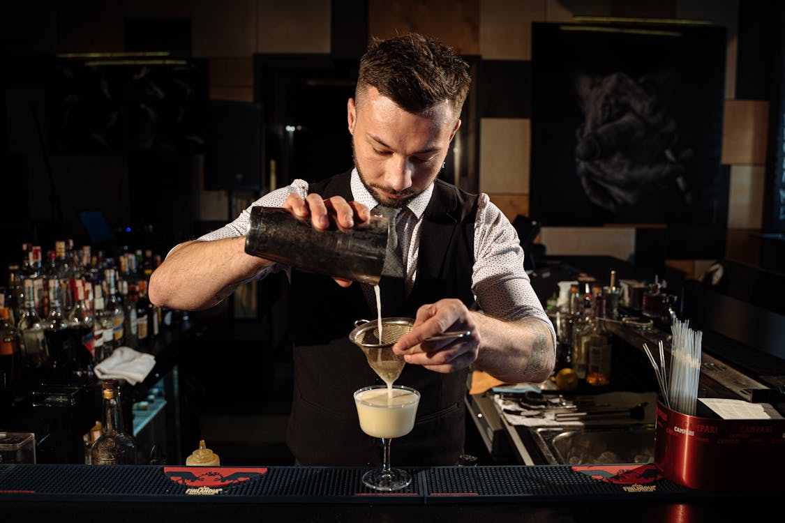 Cocktail being prepared at a Dublin bar
