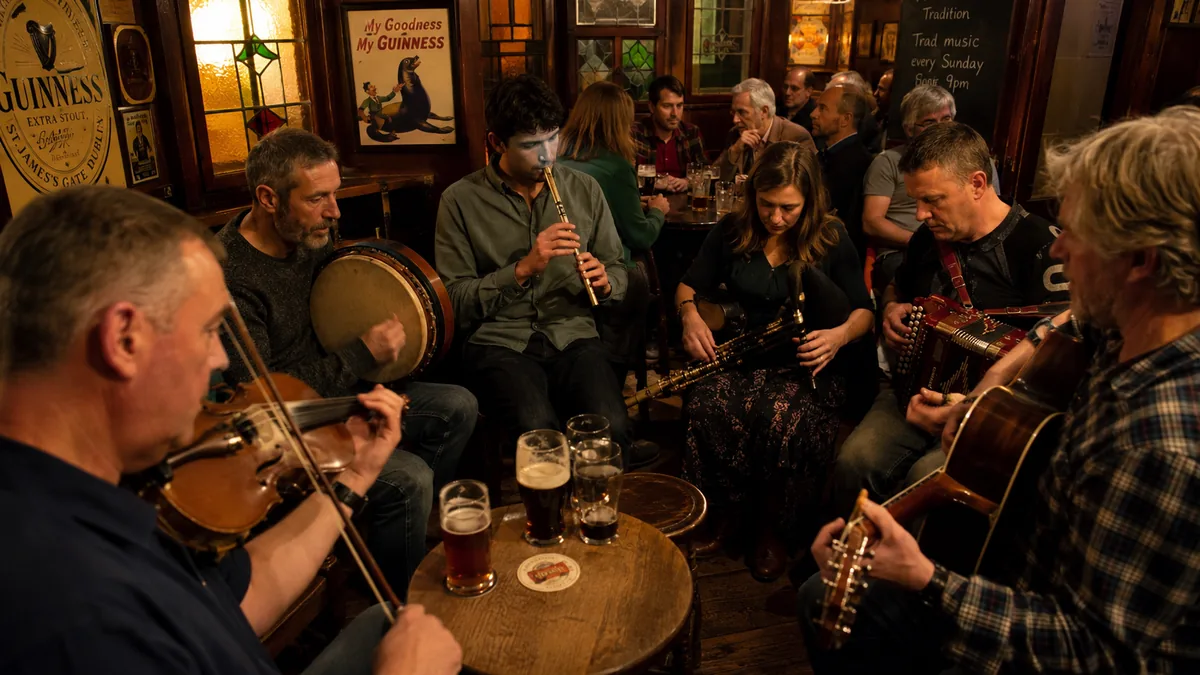 Traditional Irish music session